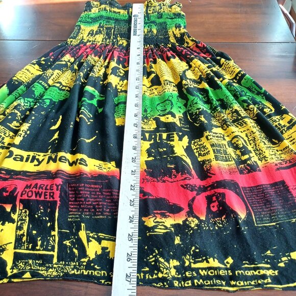 SOLD!--.Bob Marley Rasta Dress, Juniors One Size - Picture 3 of 8